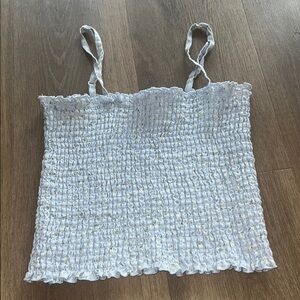 Brandy Melville Blue Smocked Sleeveless Camisole